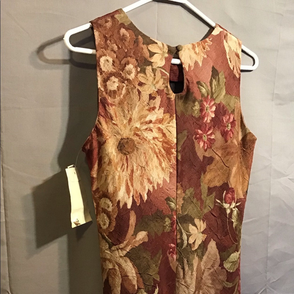 SHERI MARTIN dress sz 8 petite brown NWT Floral - Picture 6 of 6